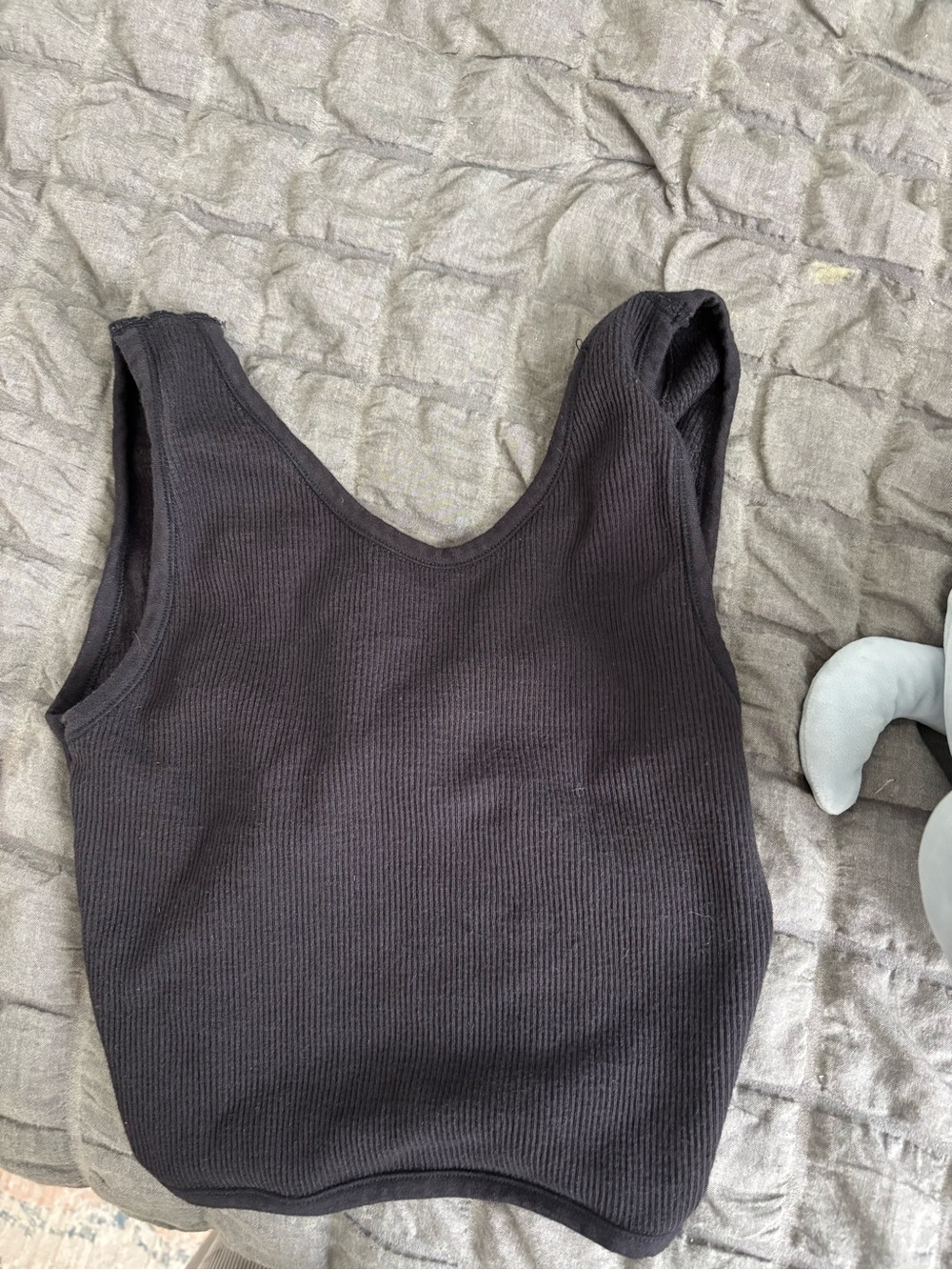 Together Black Ribbed Crop Tank Top